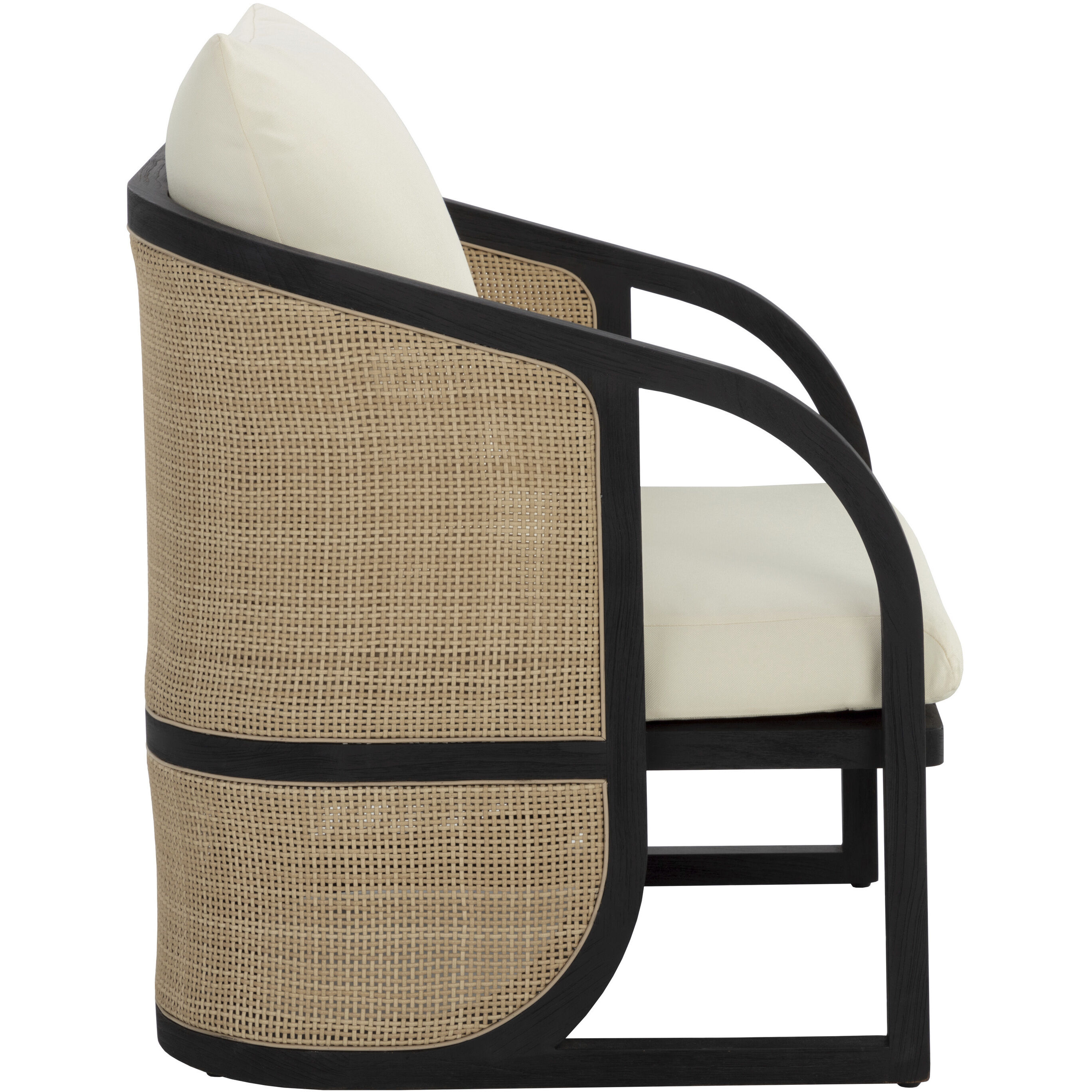 Palermo Charcoal / Stinson Cream Outdoor Lounge Chair